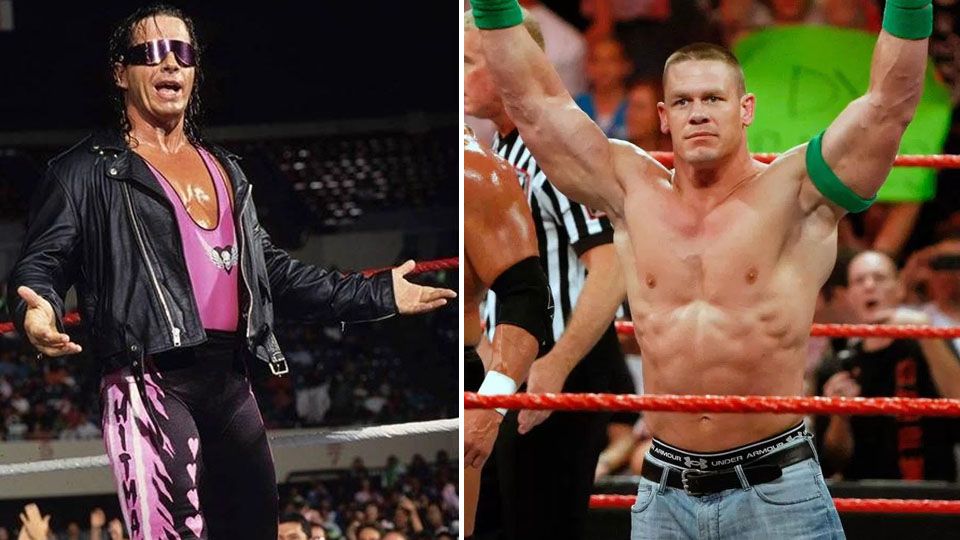 Bret Hart vs John Cena. Copyright: &copy; thesun/Getty Images